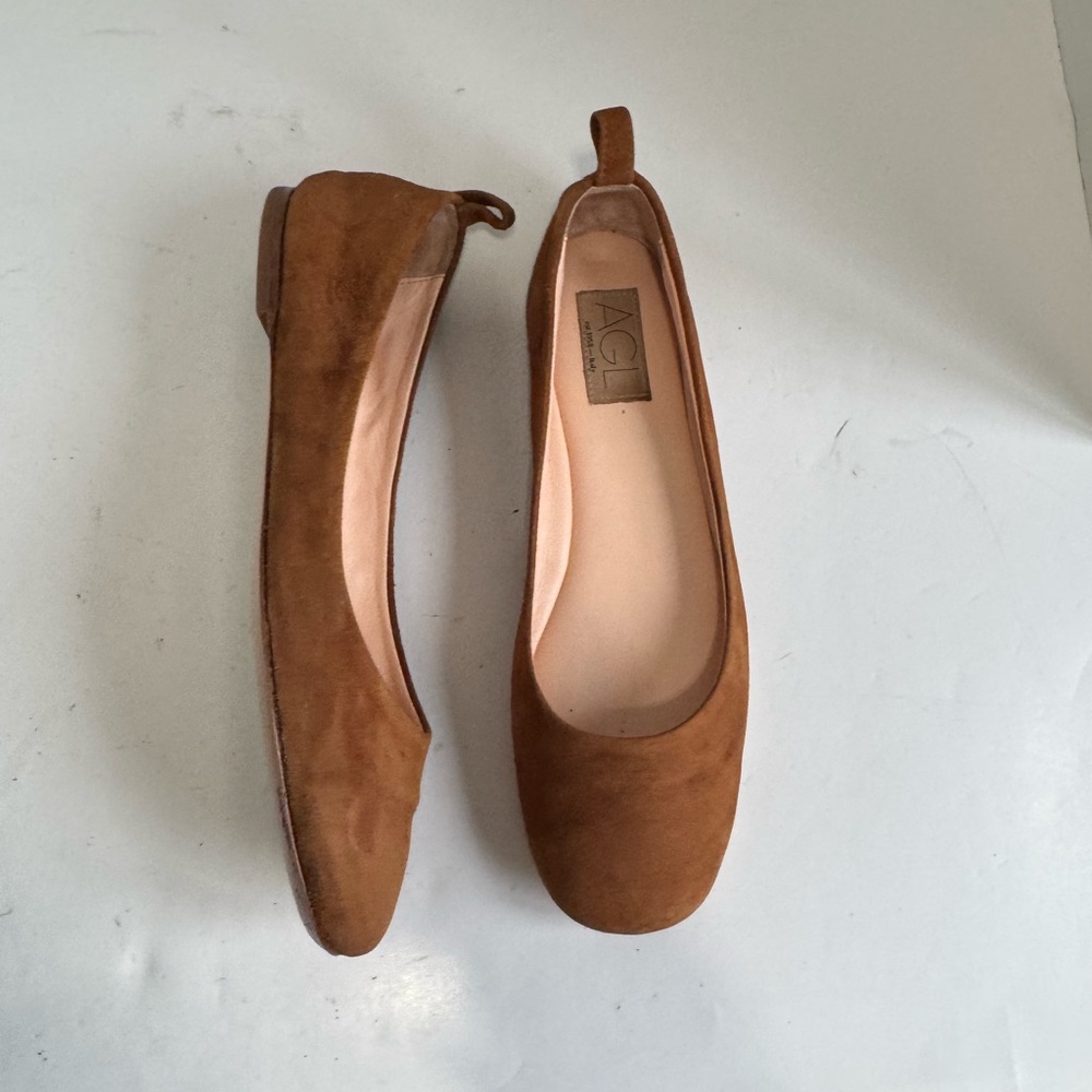 AGL Cognac Brown Kim Suede Ballet Flats Womens EU 40 - Picture 8 of 16